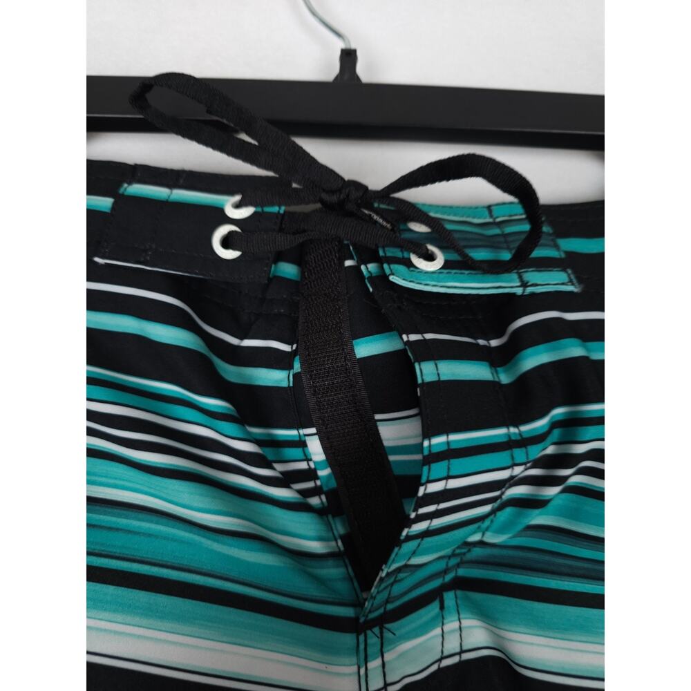Speedo Mens Bondi 20" Boardshort Sz Small Green Black Stripe Comfort Stretch NWT - Picture 5 of 9